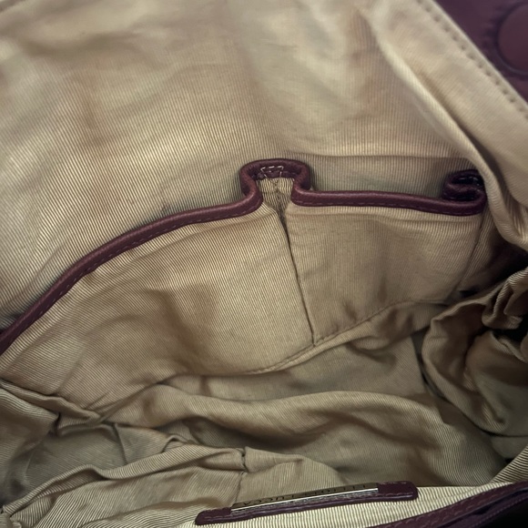 Elliott Lucca | Brown Leather Hobo Bag with Nailhead Detail - Picture 6 of 6